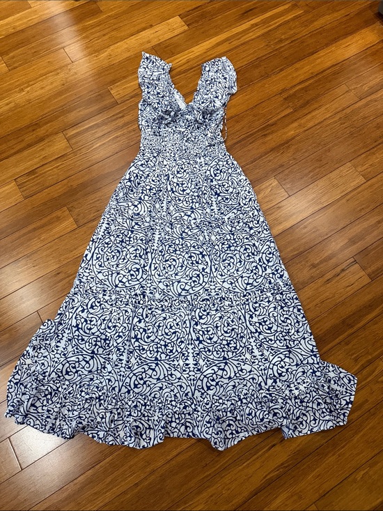 Caroline Constas Dresses & Skirts - Caroline Constas Blue and White Printed Maxi Dress S